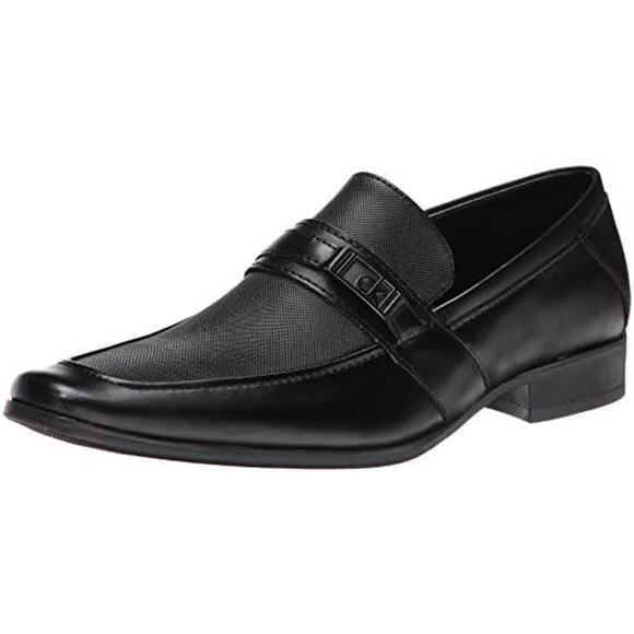 Calvin Klein Black Diamond Leather Bartley Loafer Oxford Dress Shoes Men\'s 9.5 main image 4